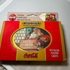 1998 Coca-Cola Playing Cards Christmas Collector Tin 2 Sealed Decks Nostalgia